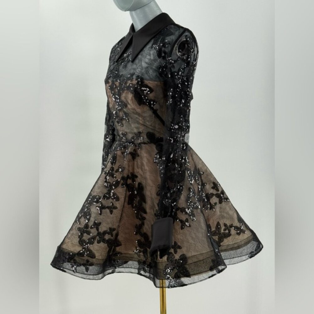 🆕 BRONX & BANCO 🧿 NWOT Maraya Jasmine Black Sequin Lace Mini Dress, Sz M US 6 - Picture 11 of 16